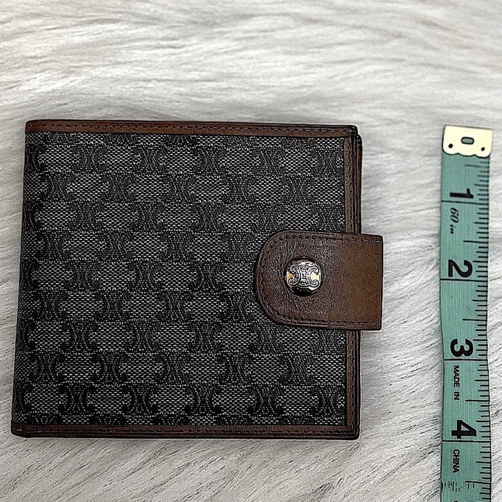 CELINE - GRAY TAN MACADAM TRIOMPHE COMPACT KISSLOCK BIFOLD WALLET - Picture 11 of 12